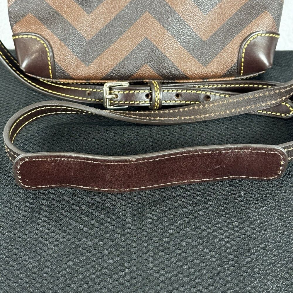 Dooney & Bourke Brown Chevron Print Crossbody - Picture 2 of 16